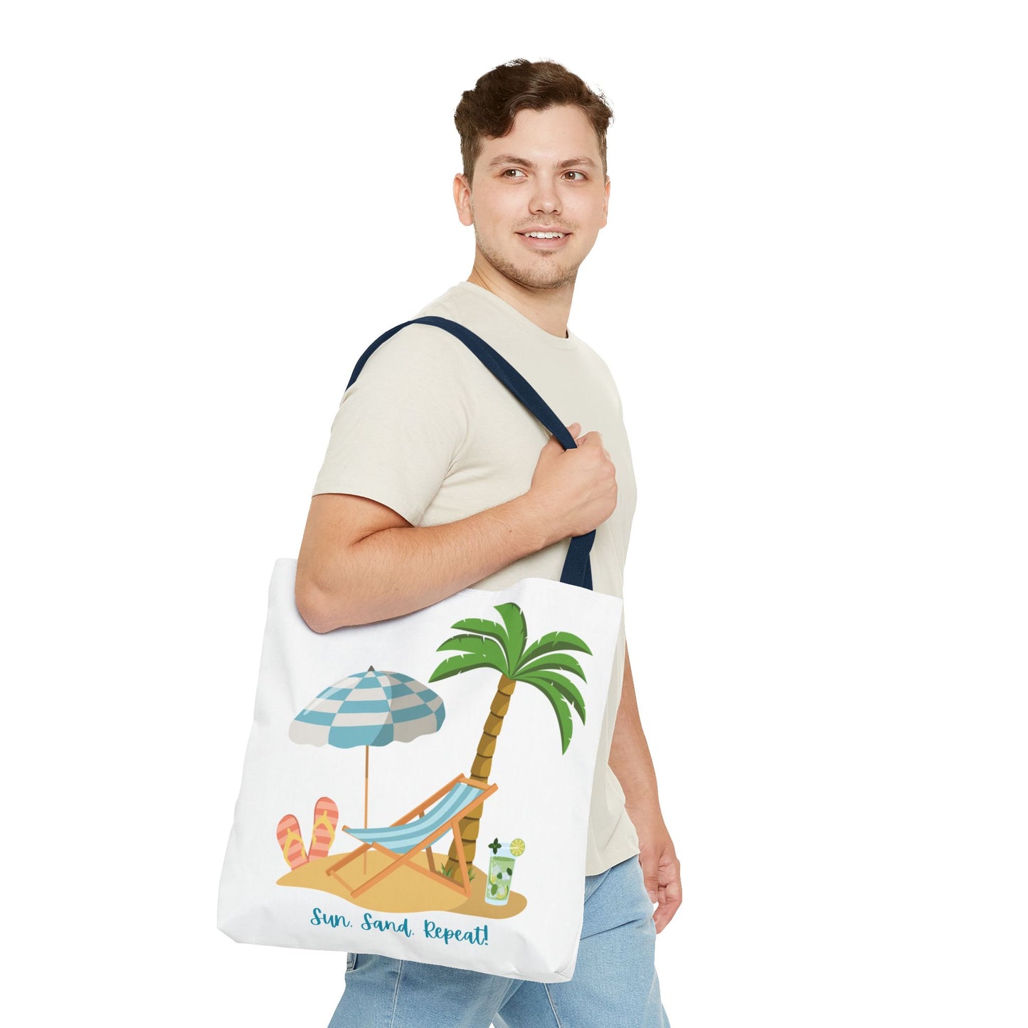 Sun Sand Repeat Tote Bag - Beach Vibes for Summer Adventures