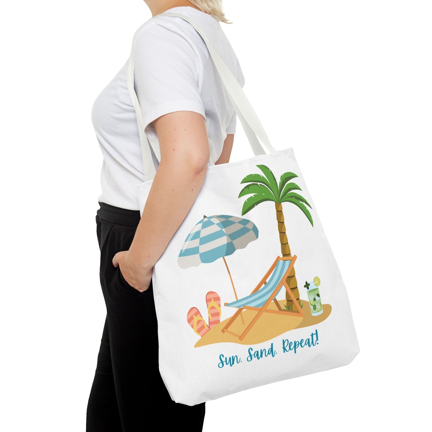 Sun Sand Repeat Tote Bag - Beach Vibes for Summer Adventures