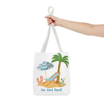 Sun Sand Repeat Tote Bag - Beach Vibes for Summer Adventures