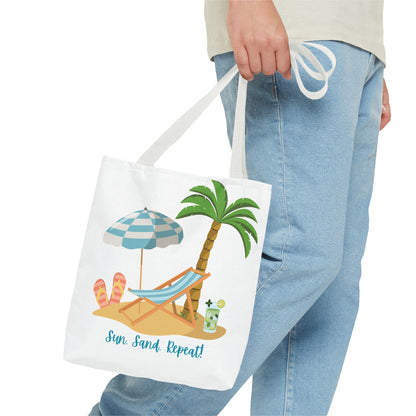 Sun Sand Repeat Tote Bag - Beach Vibes for Summer Adventures