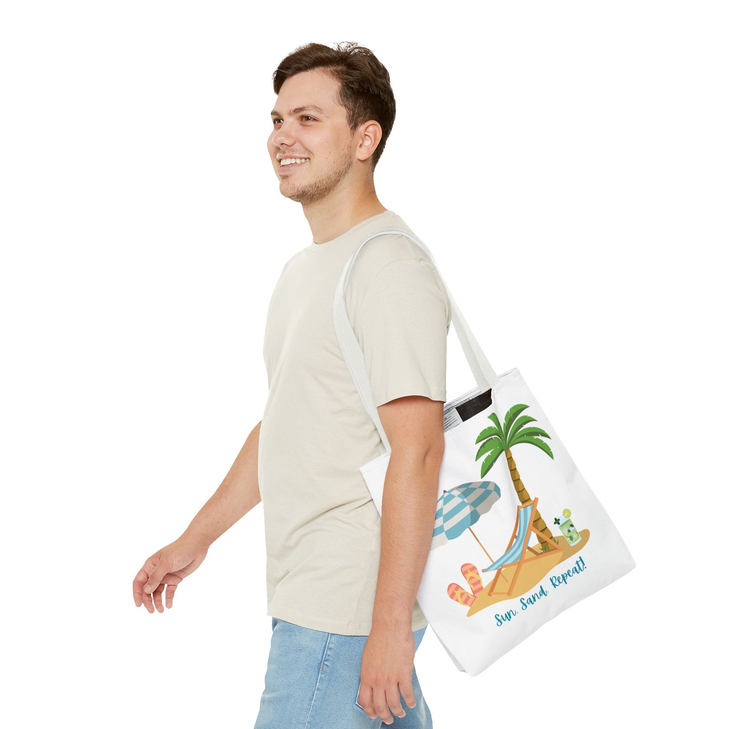 Sun Sand Repeat Tote Bag - Beach Vibes for Summer Adventures