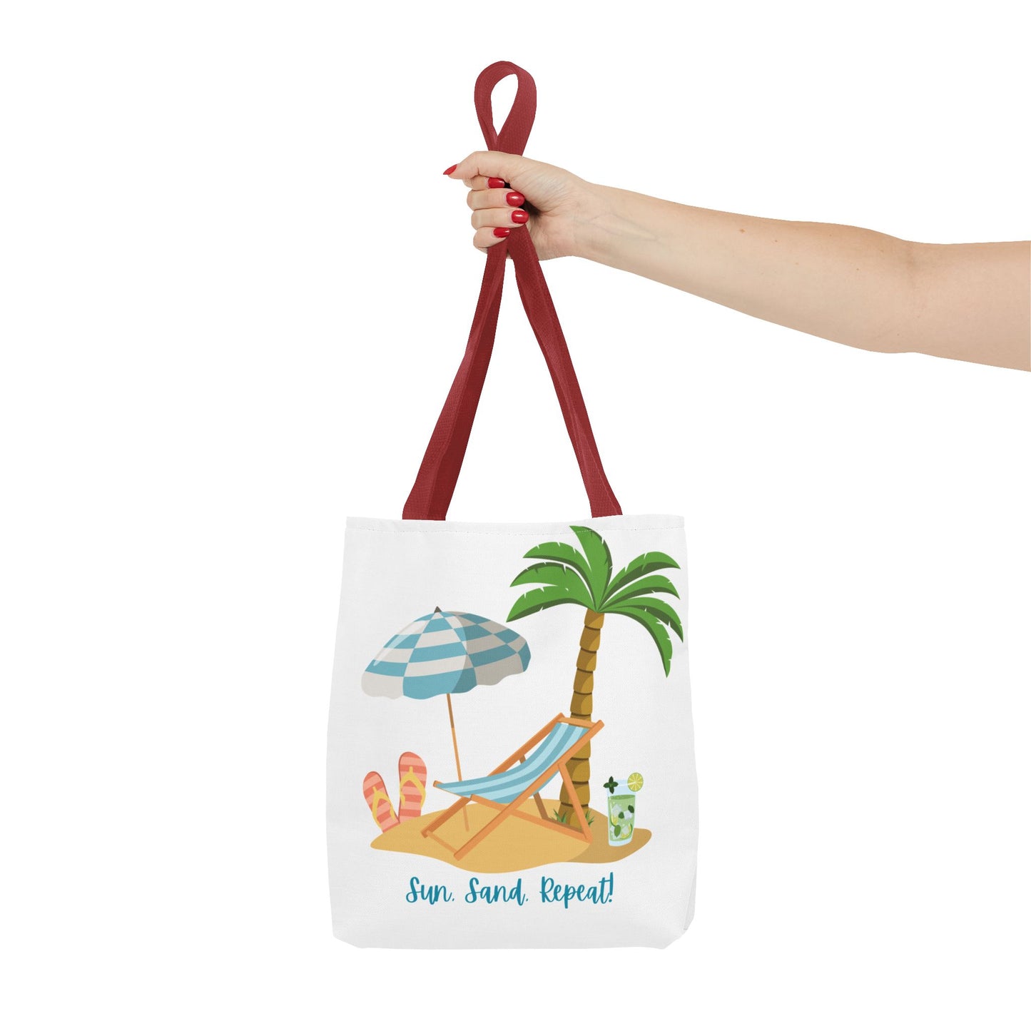 Sun Sand Repeat Tote Bag - Beach Vibes for Summer Adventures