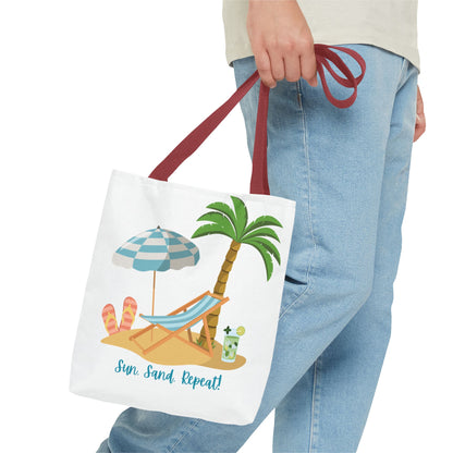 Sun Sand Repeat Tote Bag - Beach Vibes for Summer Adventures