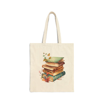 Vintage Booklover Cotton Canvas Tote Bag - Perfect for Bookworms & Students