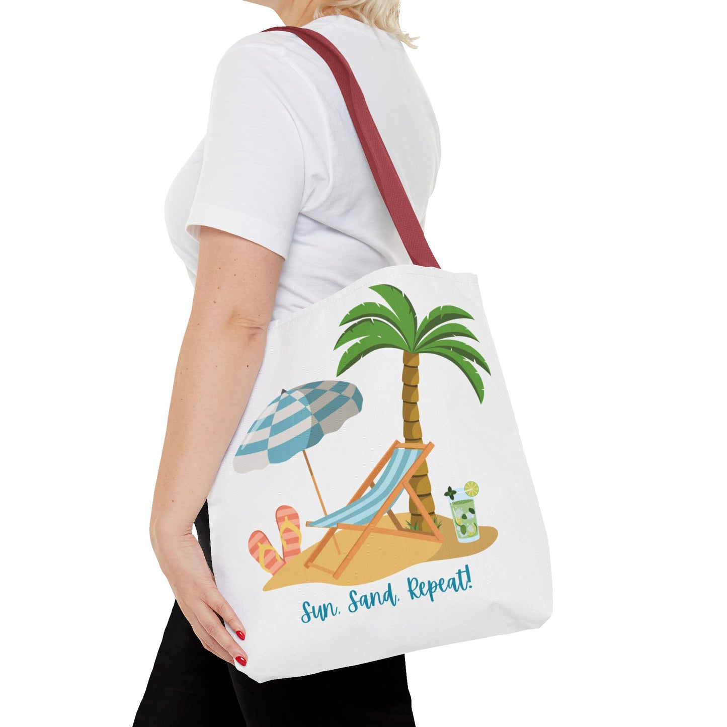 Sun Sand Repeat Tote Bag - Beach Vibes for Summer Adventures