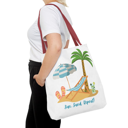 Sun Sand Repeat Tote Bag - Beach Vibes for Summer Adventures