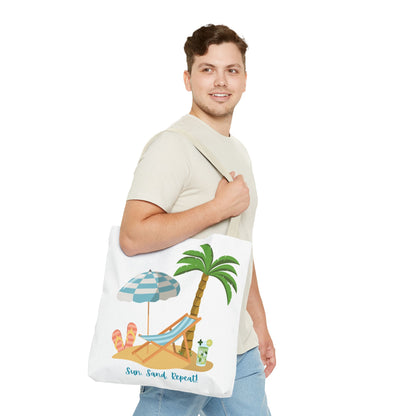 Sun Sand Repeat Tote Bag - Beach Vibes for Summer Adventures