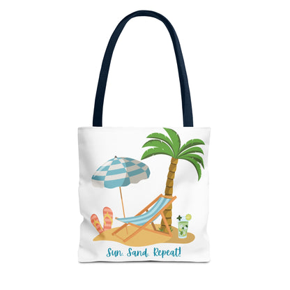 Sun Sand Repeat Tote Bag - Beach Vibes for Summer Adventures