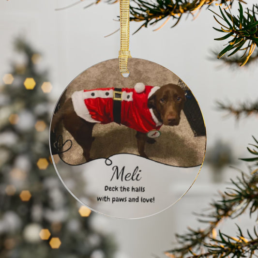 Deck the Halls with Paws and Love! Personalized Pet Lover Acrylic Ornament