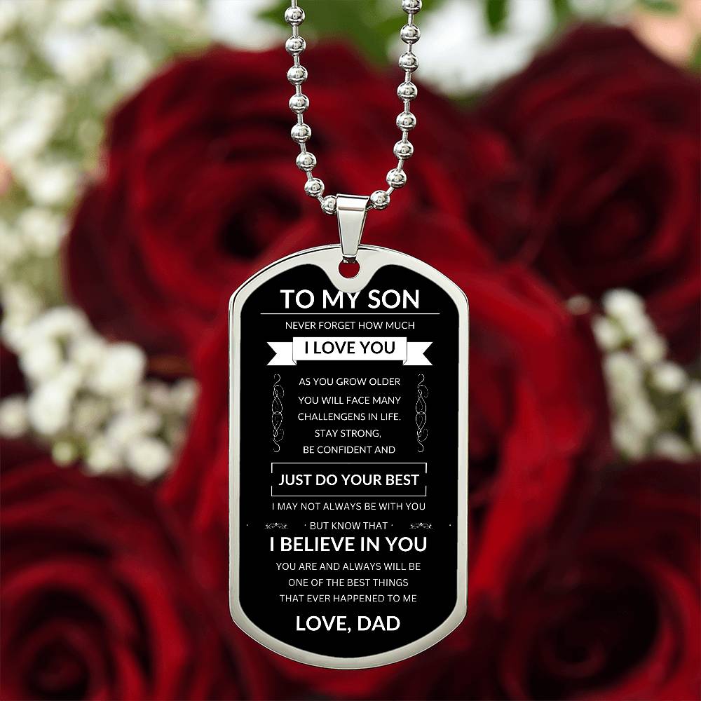 To My Son | Dog Tag Necklace