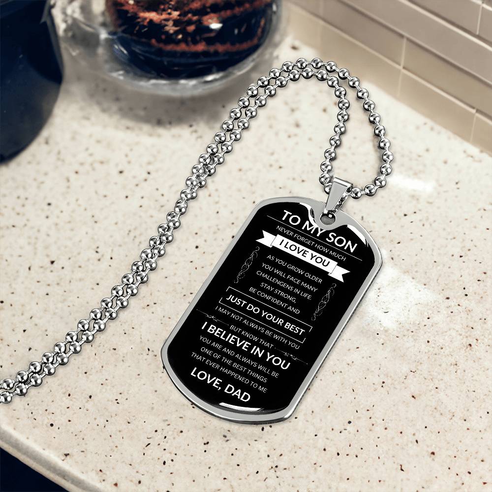 To My Son | Dog Tag Necklace