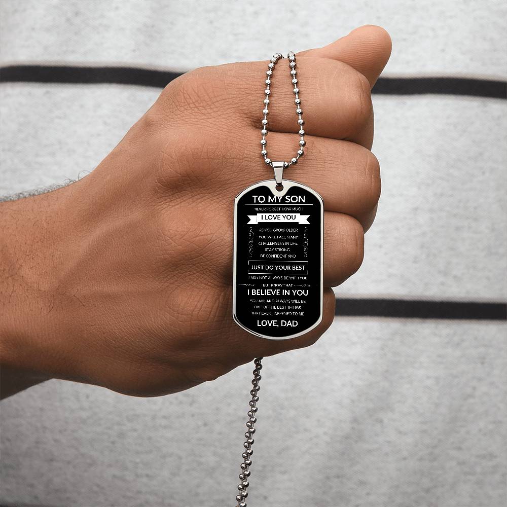 To My Son | Dog Tag Necklace