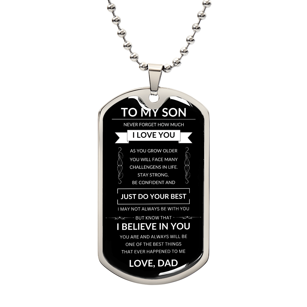 To My Son | Dog Tag Necklace