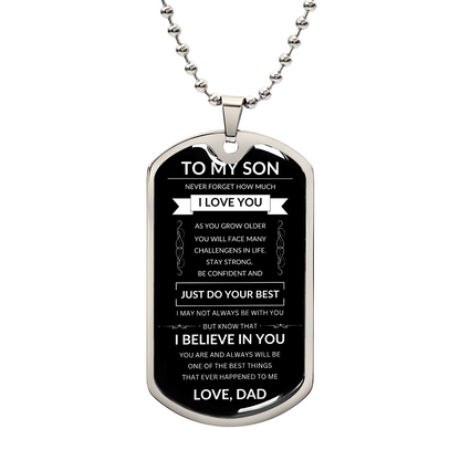 To My Son | Dog Tag Necklace