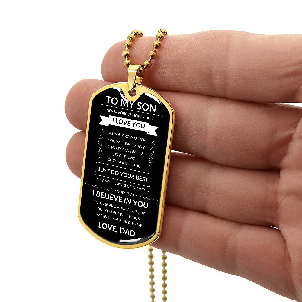 To My Son | Dog Tag Necklace