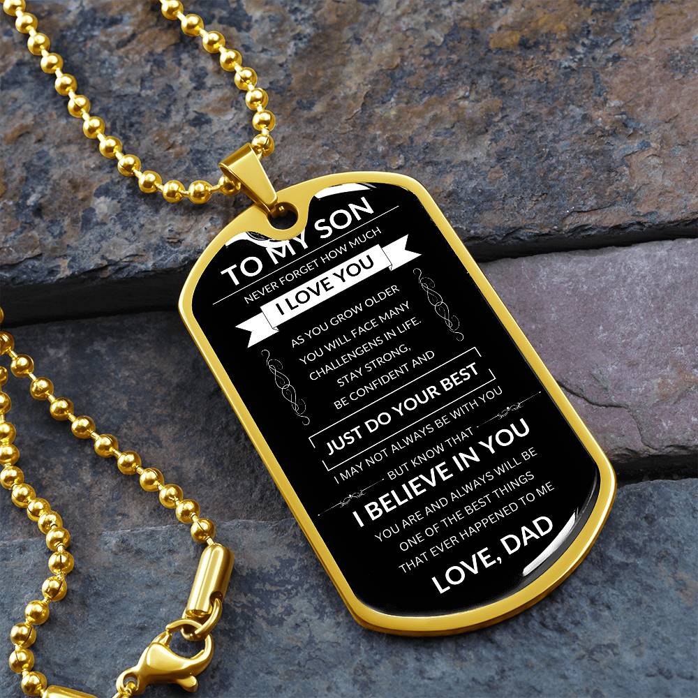 To My Son | Dog Tag Necklace