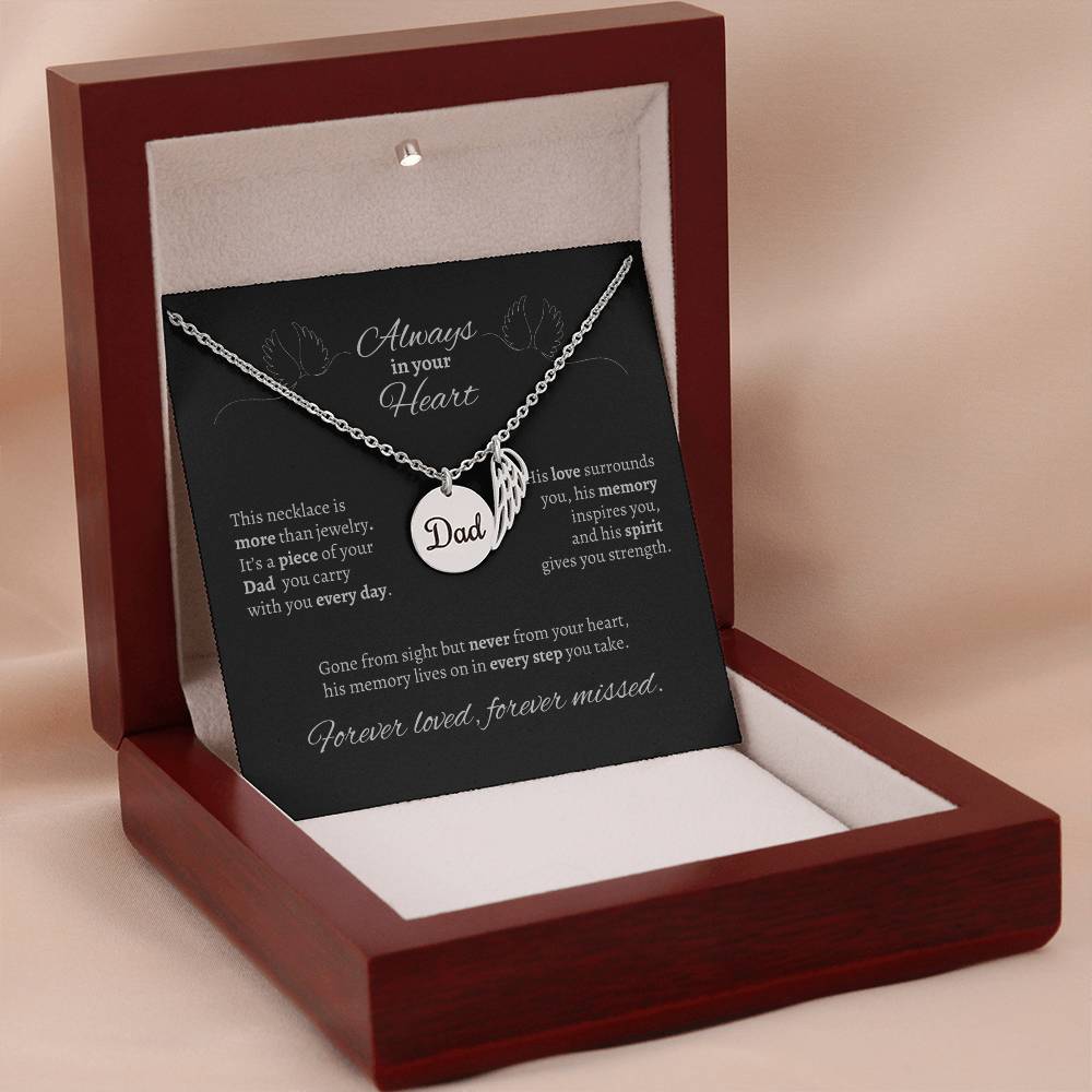 "Always in your Heart" Dad Memorial Necklace