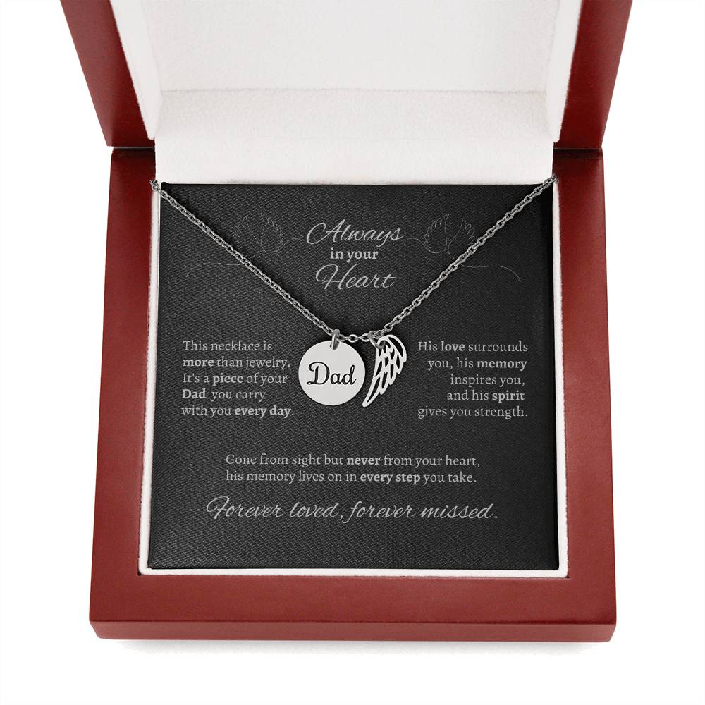 "Always in your Heart" Dad Memorial Necklace