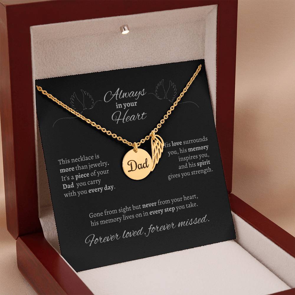 "Always in your Heart" Dad Memorial Necklace