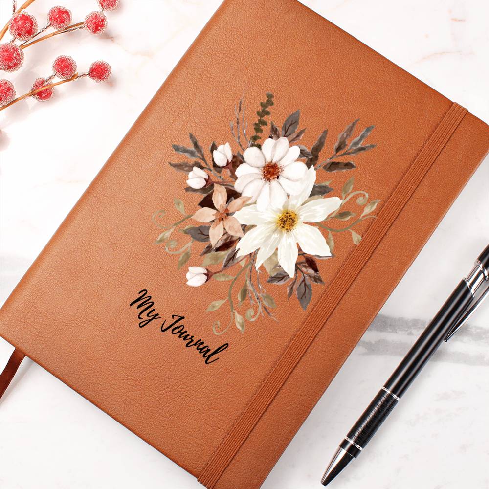 Vintage Flower Bouquet Vegan Leather Journal