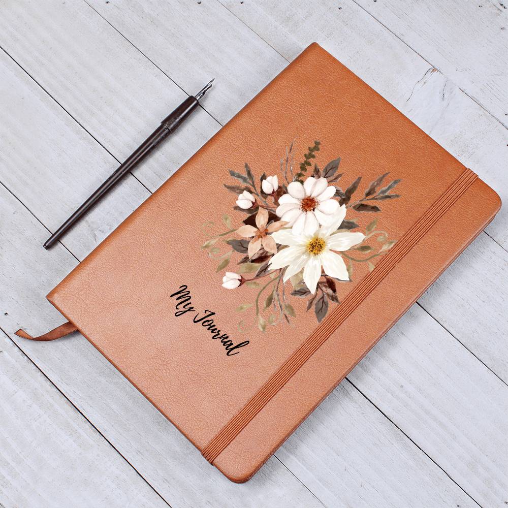 Vintage Flower Bouquet Vegan Leather Journal