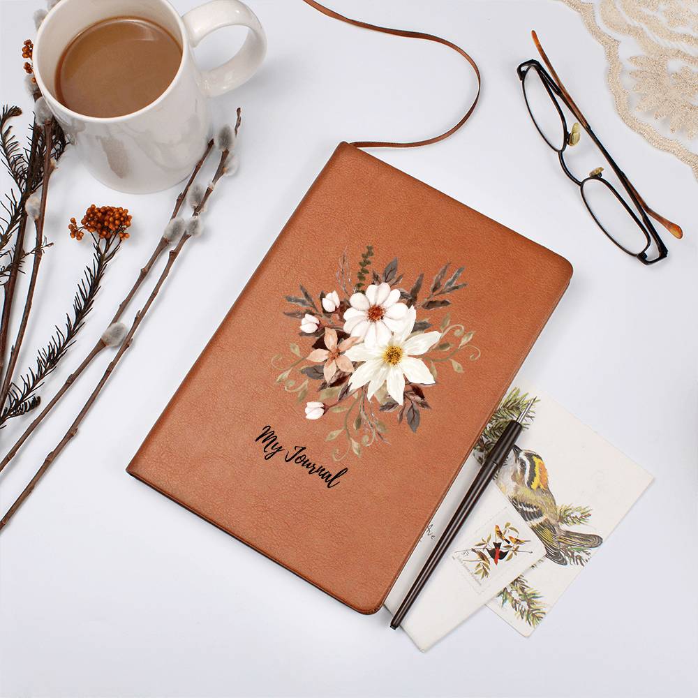 Vintage Flower Bouquet Vegan Leather Journal