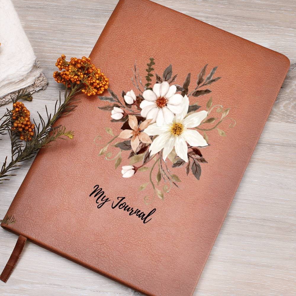 Vintage Flower Bouquet Vegan Leather Journal