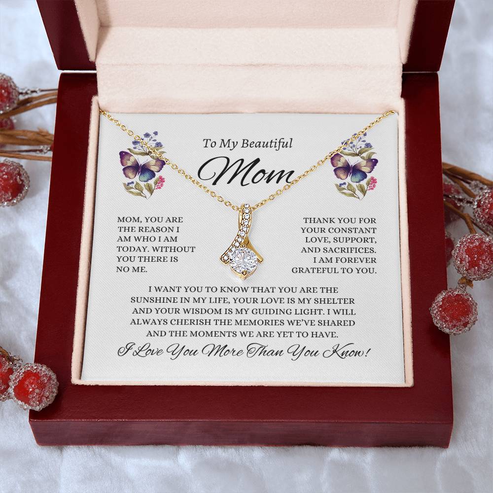 To My Beautiful Mom | Alluring Beauty Pendant Necklace