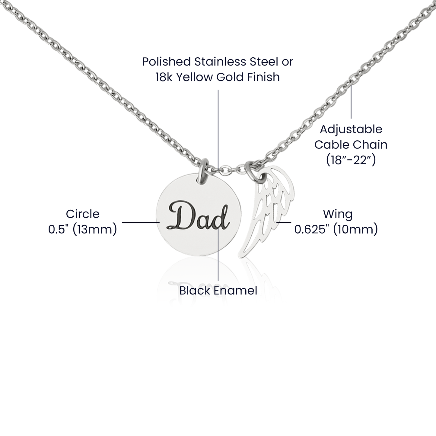 "Always in your Heart" Dad Memorial Necklace