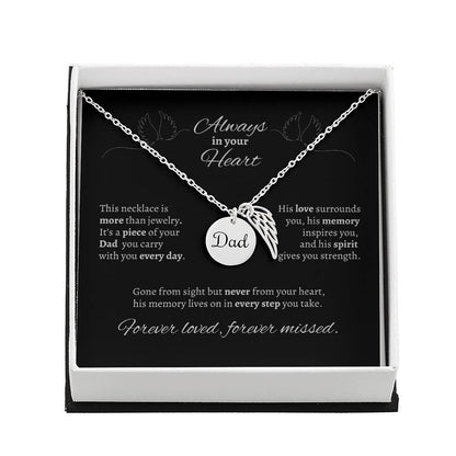 "Always in your Heart" Dad Memorial Necklace