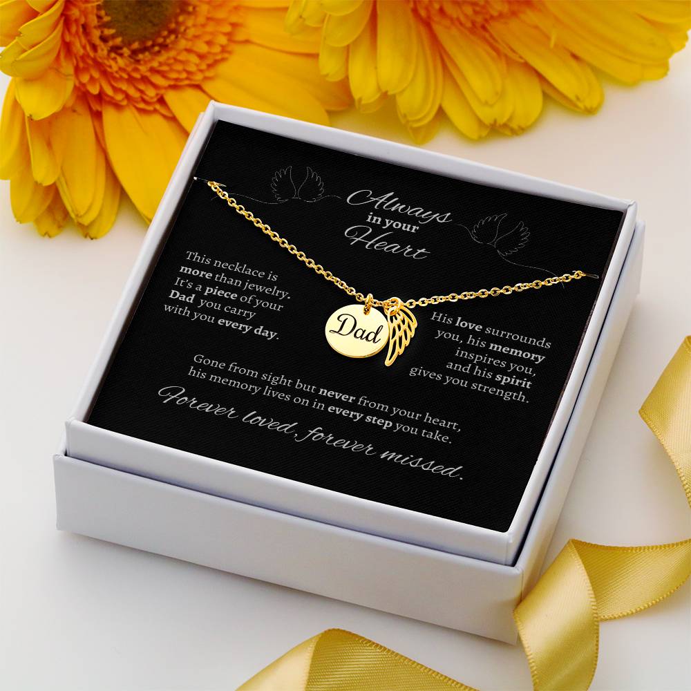 "Always in your Heart" Dad Memorial Necklace