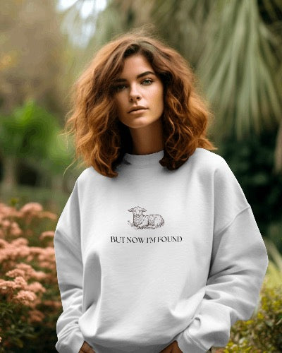 But Now I'm Found Unisex Garment-Dyed Sweatshirt - Cozy for Casual Days & Gift Giving