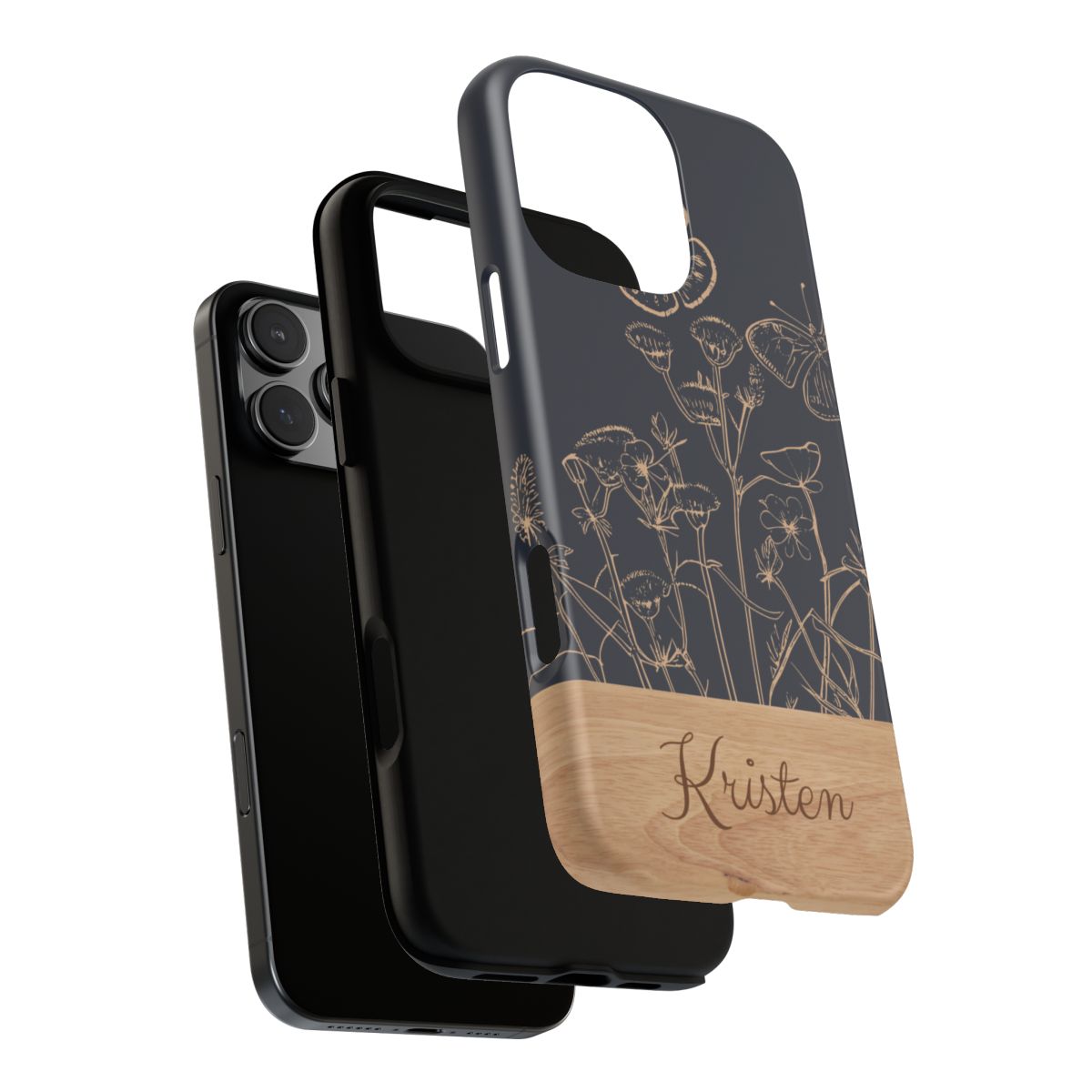 Protective iPhone or Samsung Phone Case | Wildflowers & Butterflies