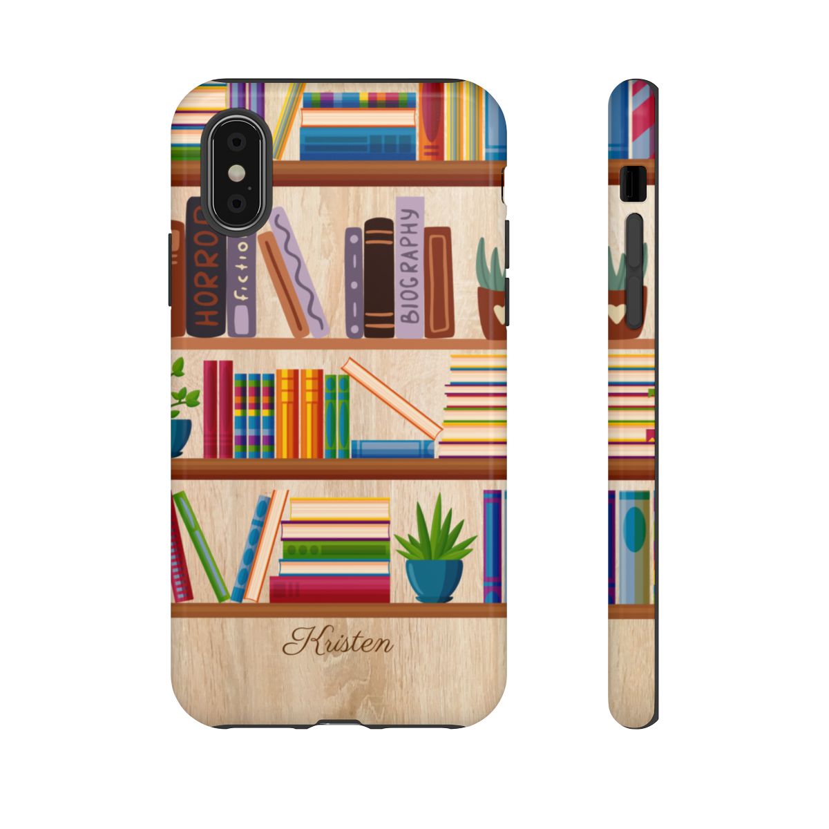 Protective & Personalized iPhone or Samsung Phone Case - Bookshelf