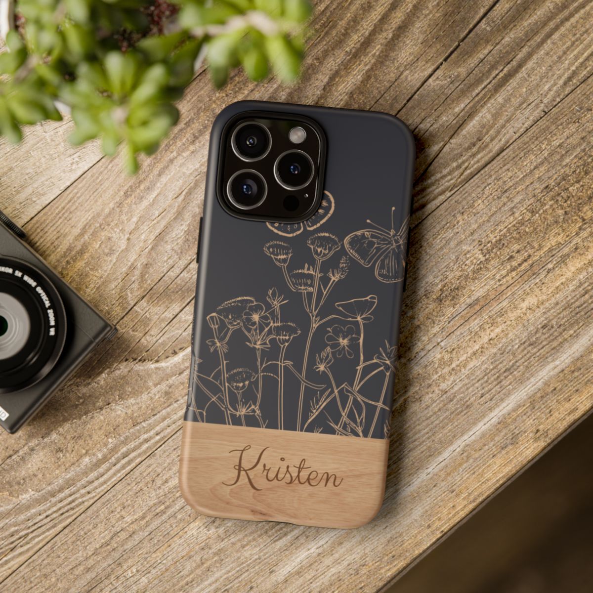 Protective iPhone or Samsung Phone Case | Wildflowers & Butterflies