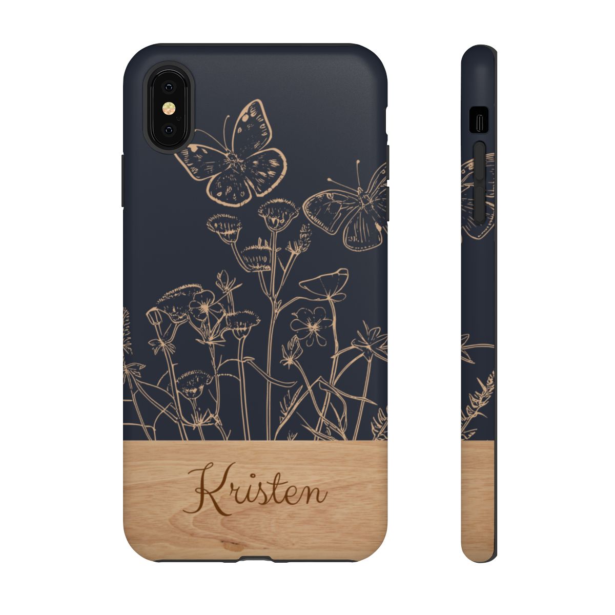 Protective iPhone or Samsung Phone Case | Wildflowers & Butterflies