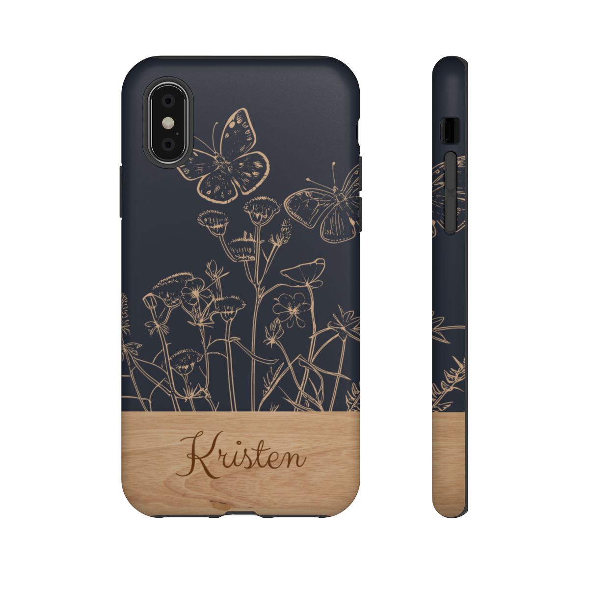 Protective iPhone or Samsung Phone Case | Wildflowers & Butterflies