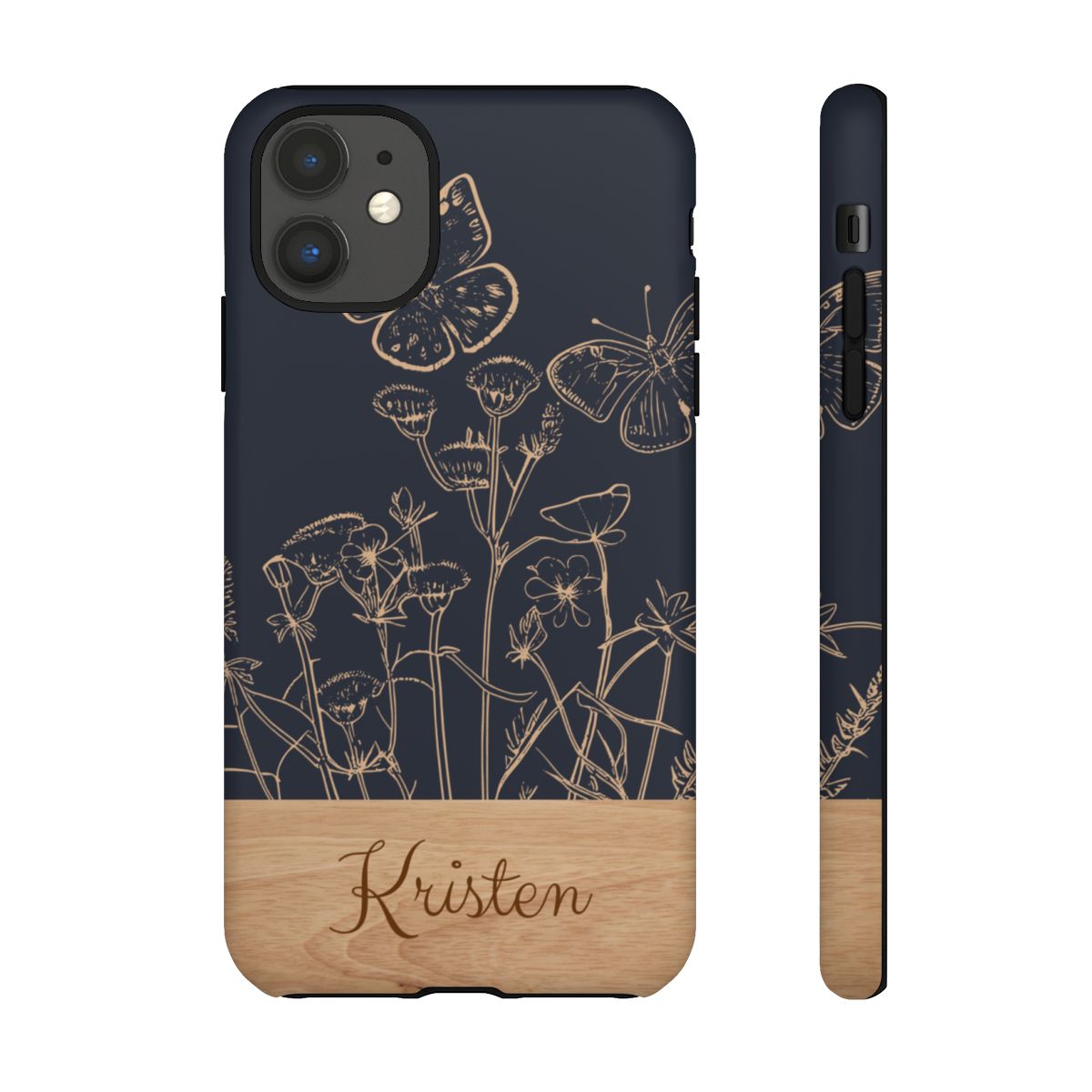 Protective iPhone or Samsung Phone Case | Wildflowers & Butterflies