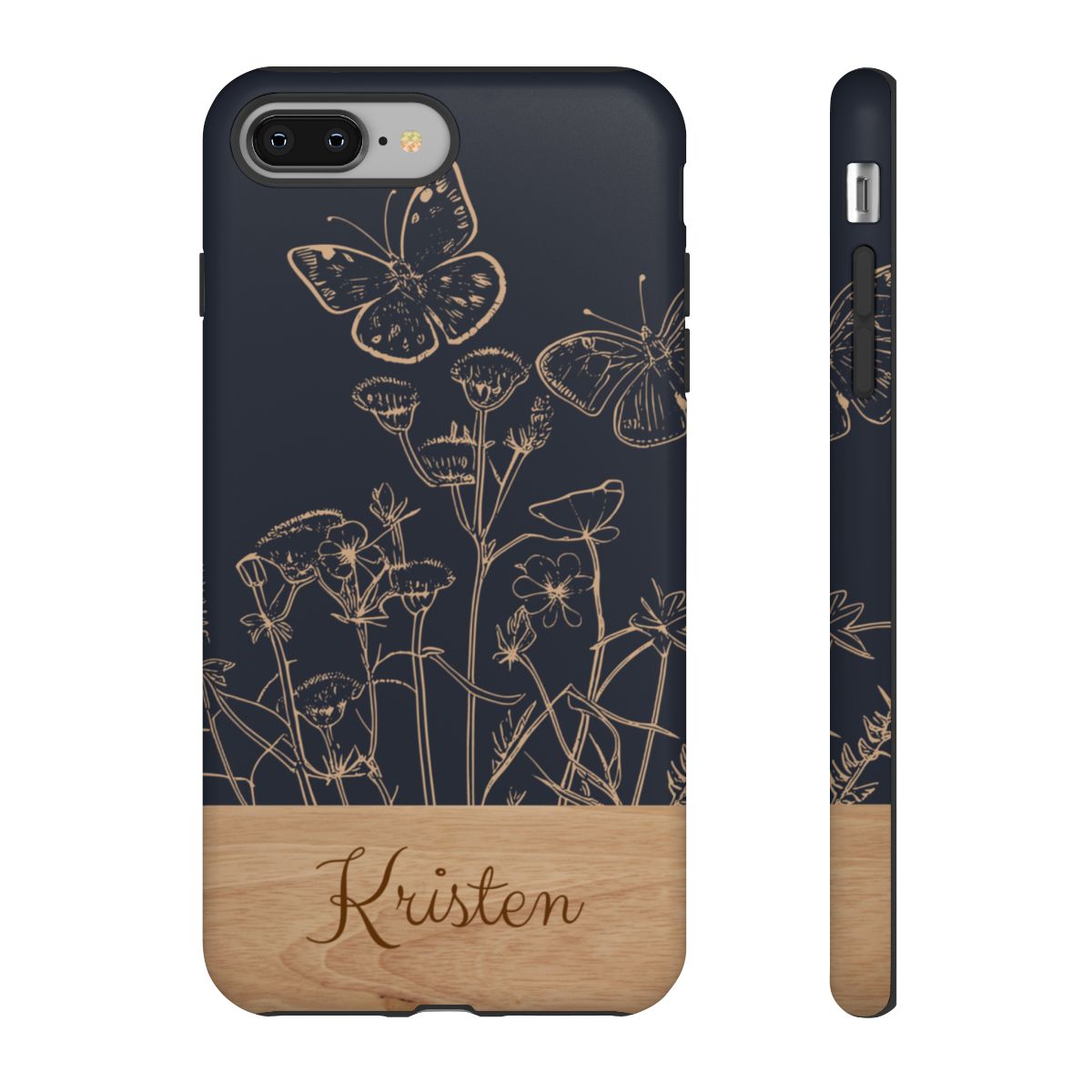 Protective iPhone or Samsung Phone Case | Wildflowers & Butterflies