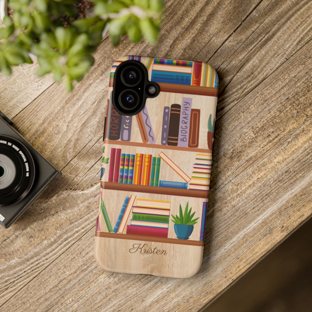 Protective & Personalized iPhone or Samsung Phone Case - Bookshelf