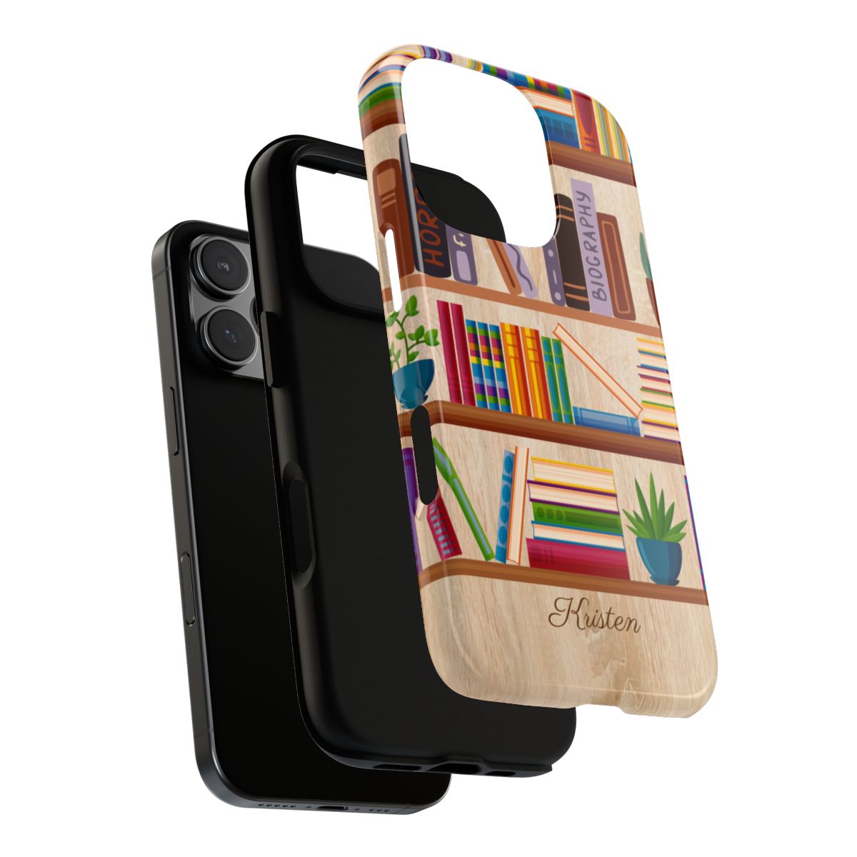 Protective & Personalized iPhone or Samsung Phone Case - Bookshelf