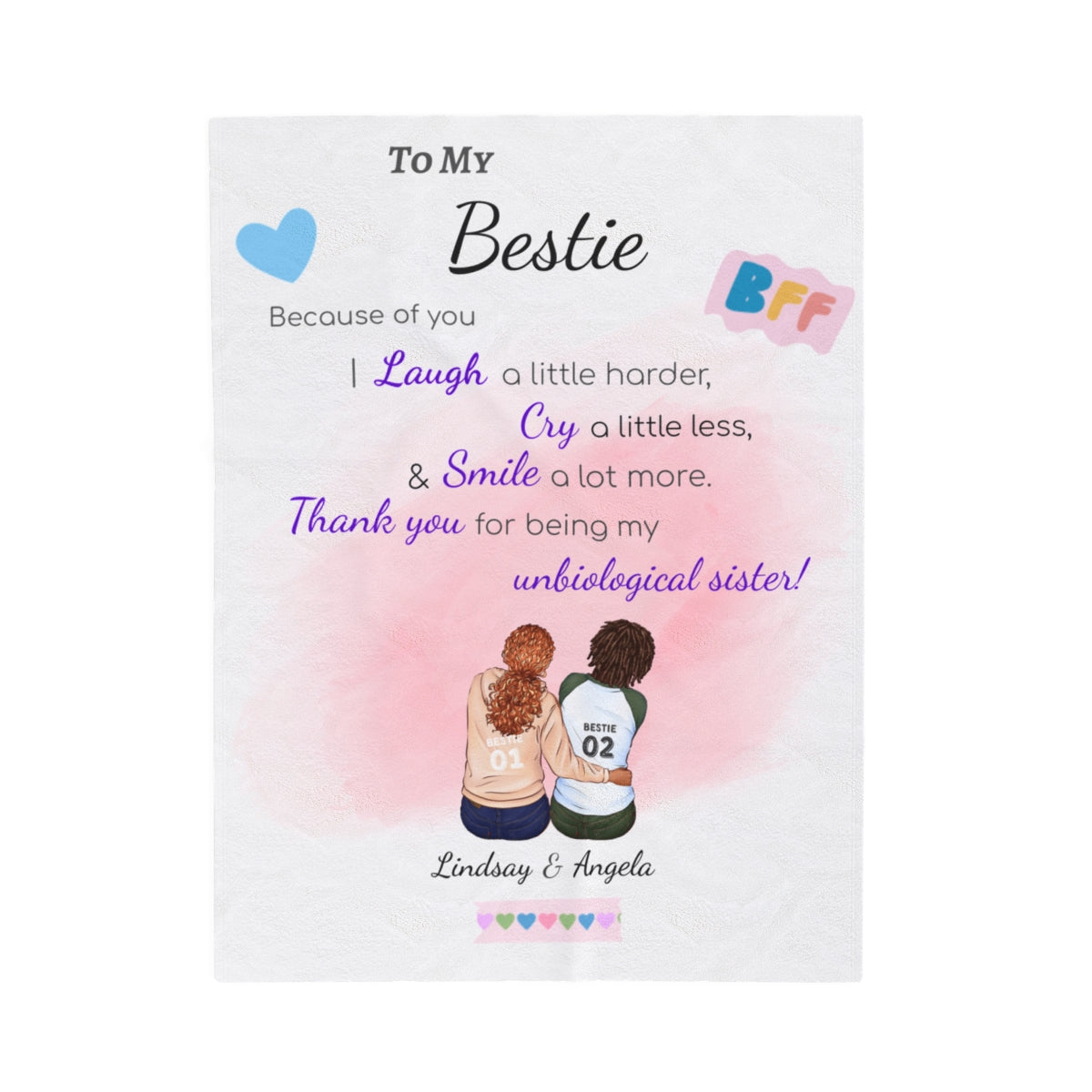 Heartfelt "To My Bestie" Blanket - Customizable and Personalizable!